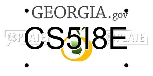 CS5I8E Georgia License Plate