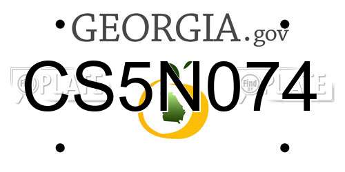CS5N074 Georgia License Plate