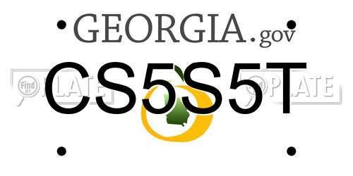 CS5S5T Georgia License Plate
