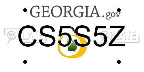 CS5S5Z Georgia License Plate