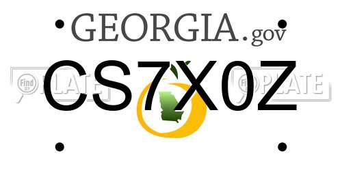 CS7X0Z Georgia License Plate