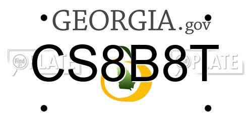 CS8B8T Georgia License Plate
