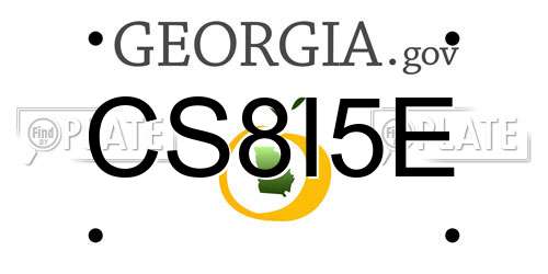 CS8I5E Georgia License Plate