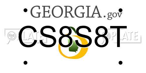 CS8S8T Georgia License Plate
