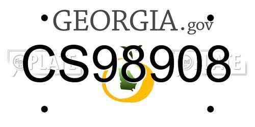 CS98908 Georgia License Plate