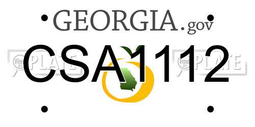 CSA1112 Georgia License Plate