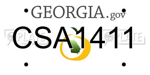 CSA1411 Georgia License Plate