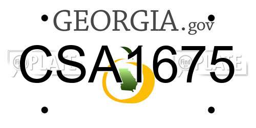 CSA1675 Georgia License Plate