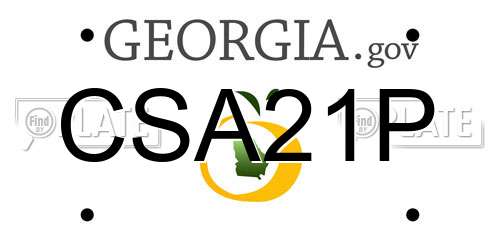 CSA21P Georgia License Plate