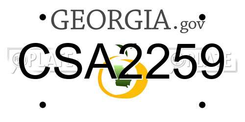 CSA2259 Georgia License Plate