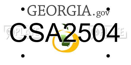 CSA2504 Georgia License Plate