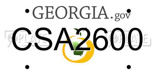 CSA2600 Georgia License Plate