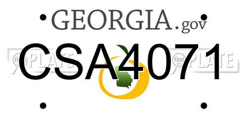 CSA4071 Georgia License Plate