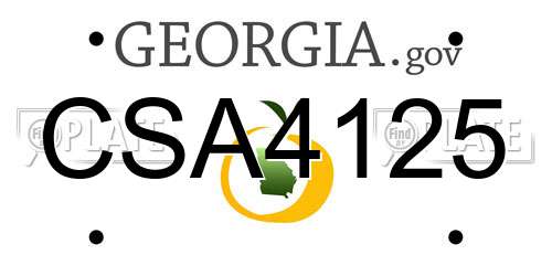 CSA4125 Georgia License Plate