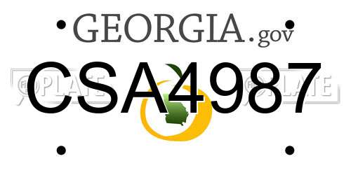 CSA4987 Georgia License Plate