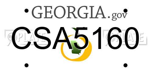 CSA5160 Georgia License Plate