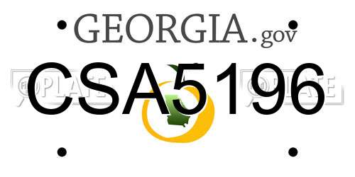 CSA5196 Georgia License Plate