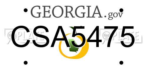 CSA5475 Georgia License Plate