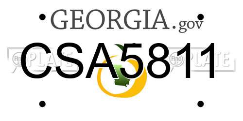 CSA5811 Georgia License Plate