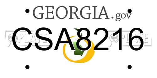 CSA8216 Georgia License Plate