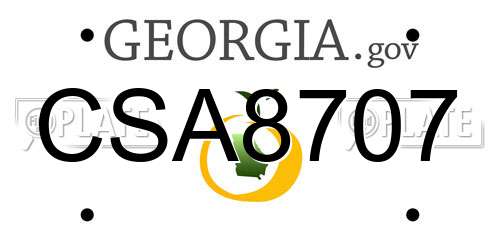 CSA8707 Georgia License Plate