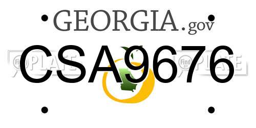 CSA9676 Georgia License Plate