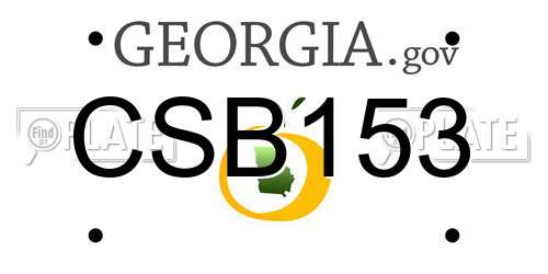 CSB153 Georgia License Plate