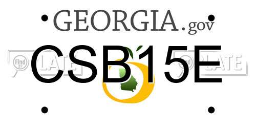 CSB15E Georgia License Plate