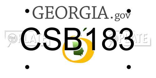 CSB183 Georgia License Plate