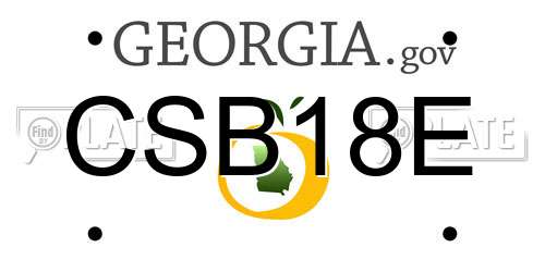 CSB18E Georgia License Plate