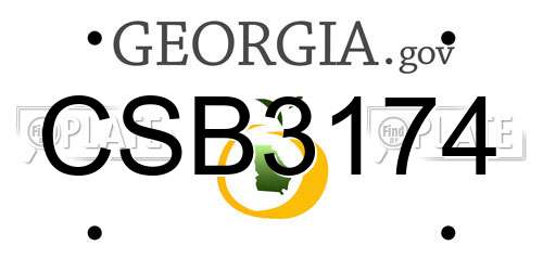 CSB3174 Georgia License Plate
