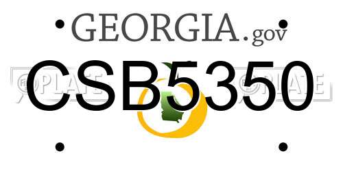 CSB5350 Georgia License Plate