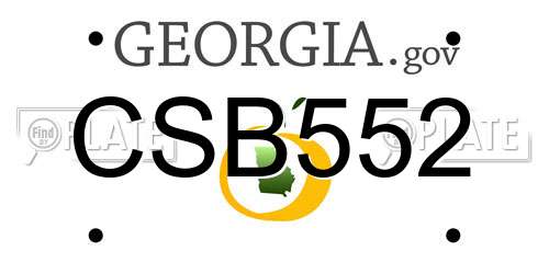 CSB552 Georgia License Plate