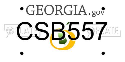 CSB557 Georgia License Plate