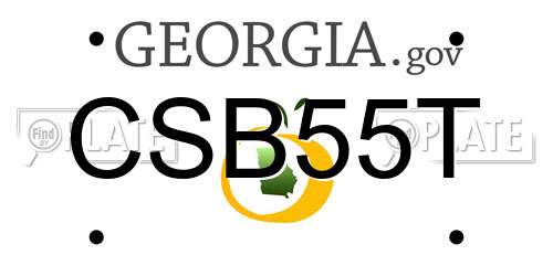 CSB55T Georgia License Plate