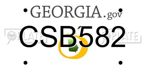 CSB582 Georgia License Plate