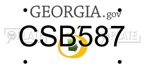 CSB587 Georgia License Plate