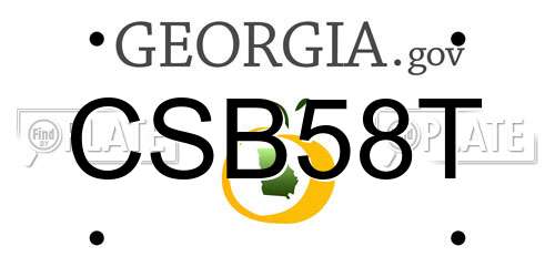 CSB58T Georgia License Plate