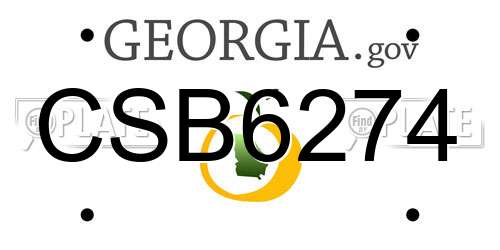 CSB6274 Georgia License Plate