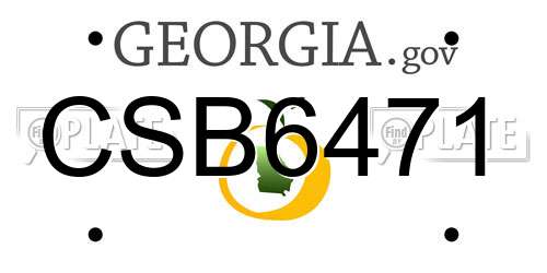 CSB6471 Georgia License Plate
