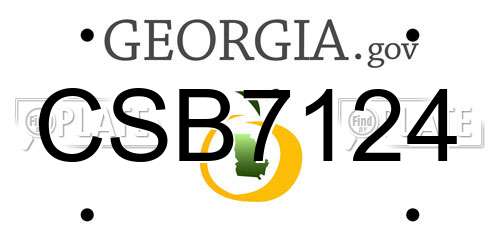 CSB7124 Georgia License Plate