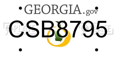CSB8795 Georgia License Plate