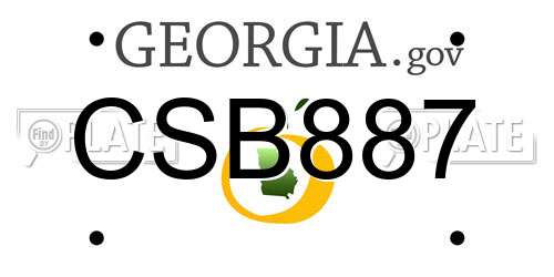 CSB887 Georgia License Plate