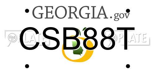 CSB88T Georgia License Plate