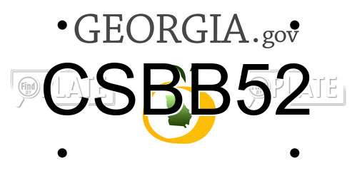 CSBB52 Georgia License Plate
