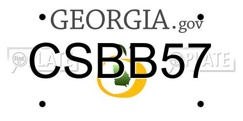 CSBB57 Georgia License Plate
