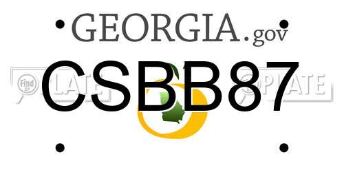 CSBB87 Georgia License Plate