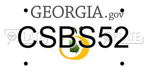 CSBS52 Georgia License Plate