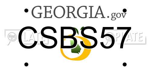 CSBS57 Georgia License Plate
