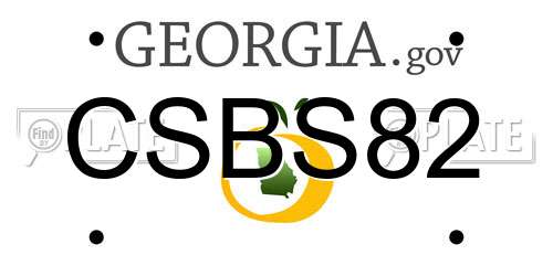 CSBS82 Georgia License Plate